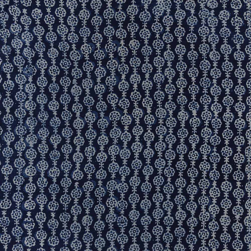 Buy Natural Indigo Dye Geometric Block Print Rayon Fabric Online 9706CY SourceItRight