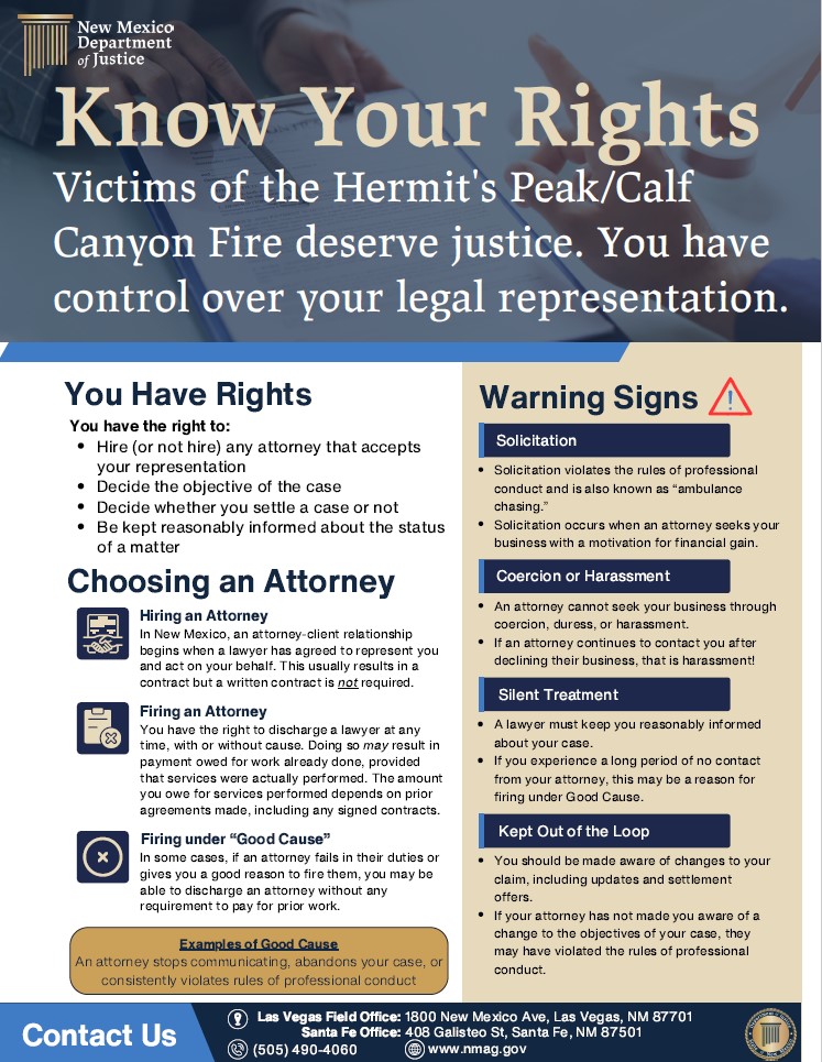 NM Attorney General opens complaint office for wildfire survivors in Las Vegas • Source New Mexico