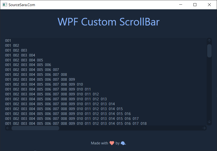 آموزش ساخت ScrollBar سفارشی در WPF سورس سرا
