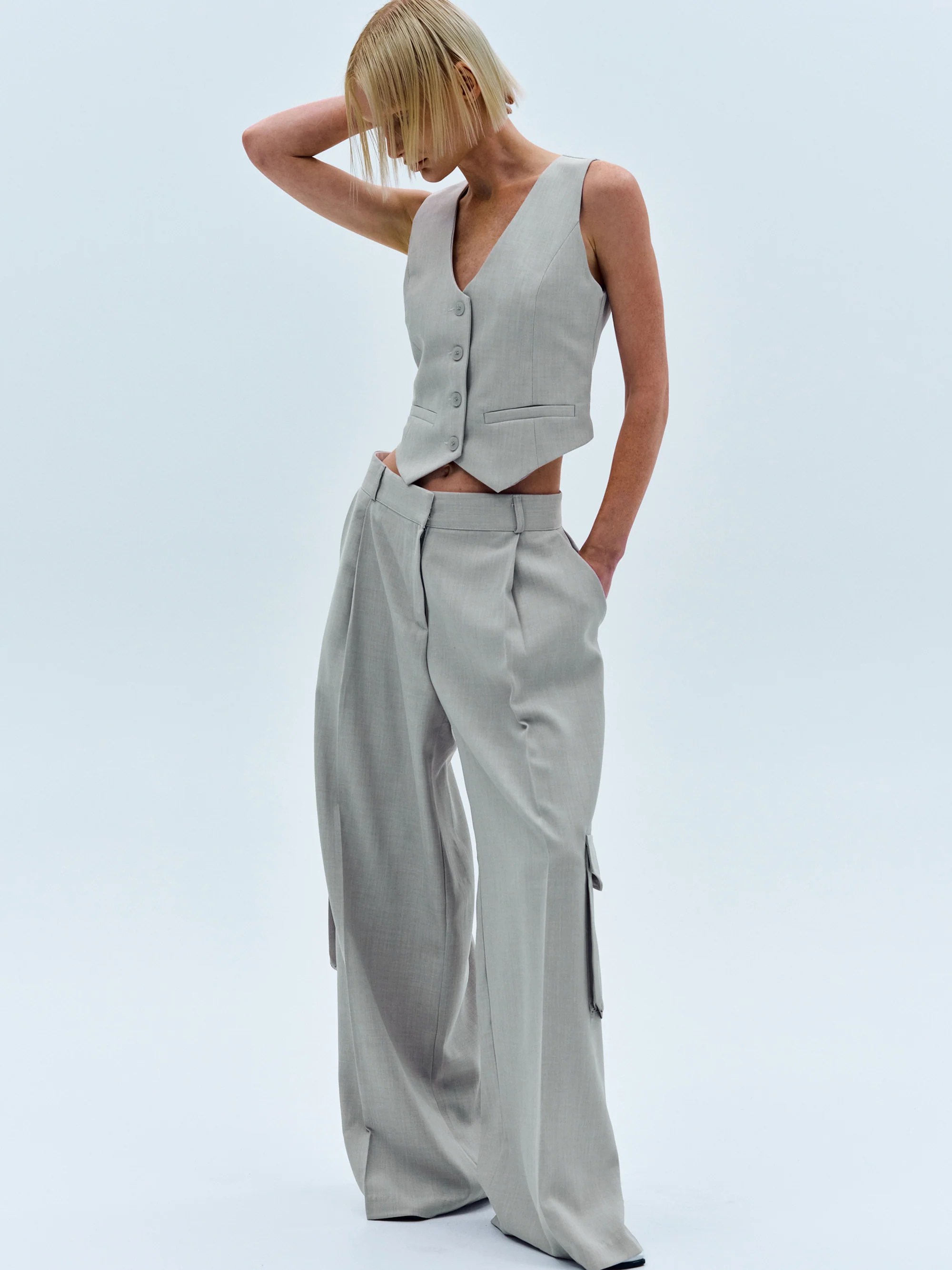 Linen Suit Vest, Grey SourceUnknown