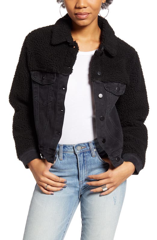 black denim winter jacket