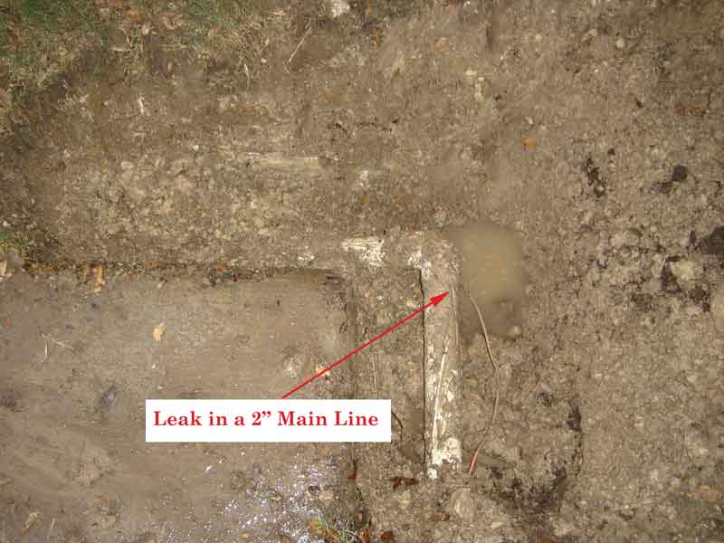 main line leak before South Austin Irrigation Repair
