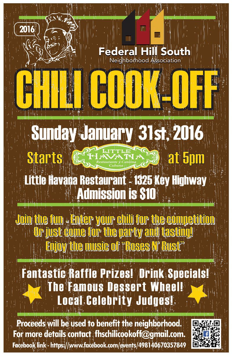 Robin Godwin The Federal Hill South Chili CookOff on January 31st
