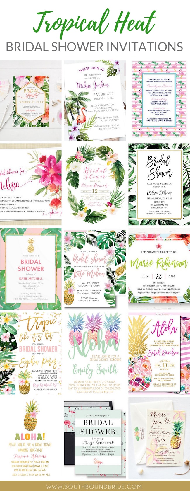 Tropical Themed Bridal Shower Invitations & Ideas SouthBound Bride