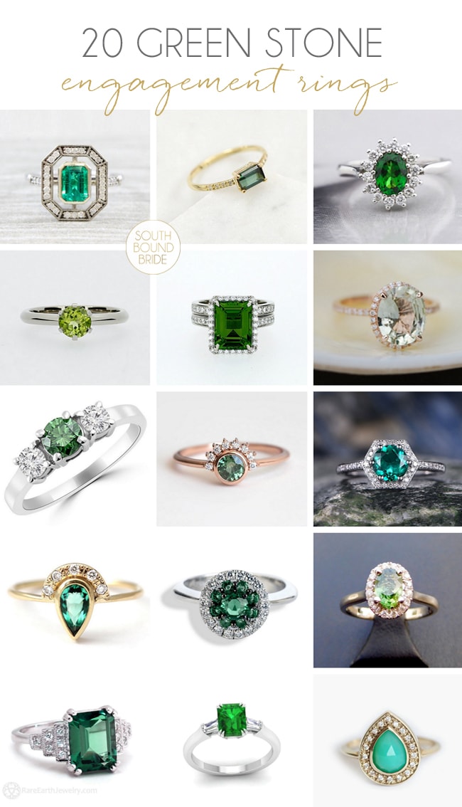 20 Green Engagement Rings from Etsy SouthBound Bride
