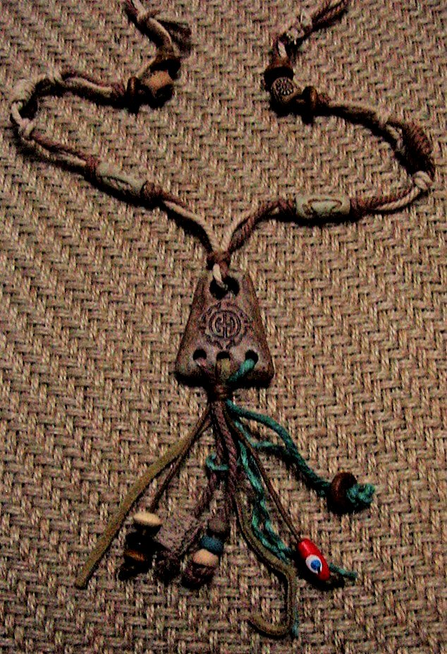 Unisex hemp necklace w/ wood & ceramic beads 24 length nk57 Unisex hemp