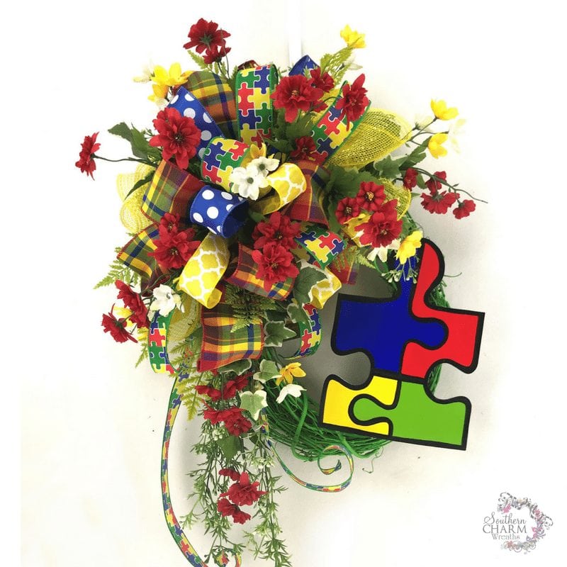 How to Make an Autism Awareness Wreath Southern Charm Wreaths
