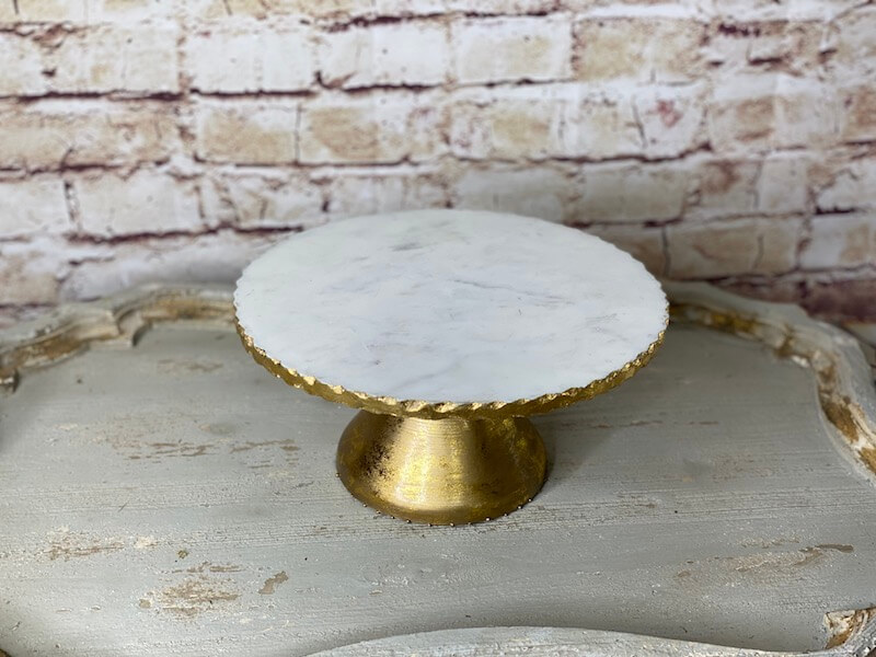 Southern Chic Spatique Mud Pie Marble Cake Stand