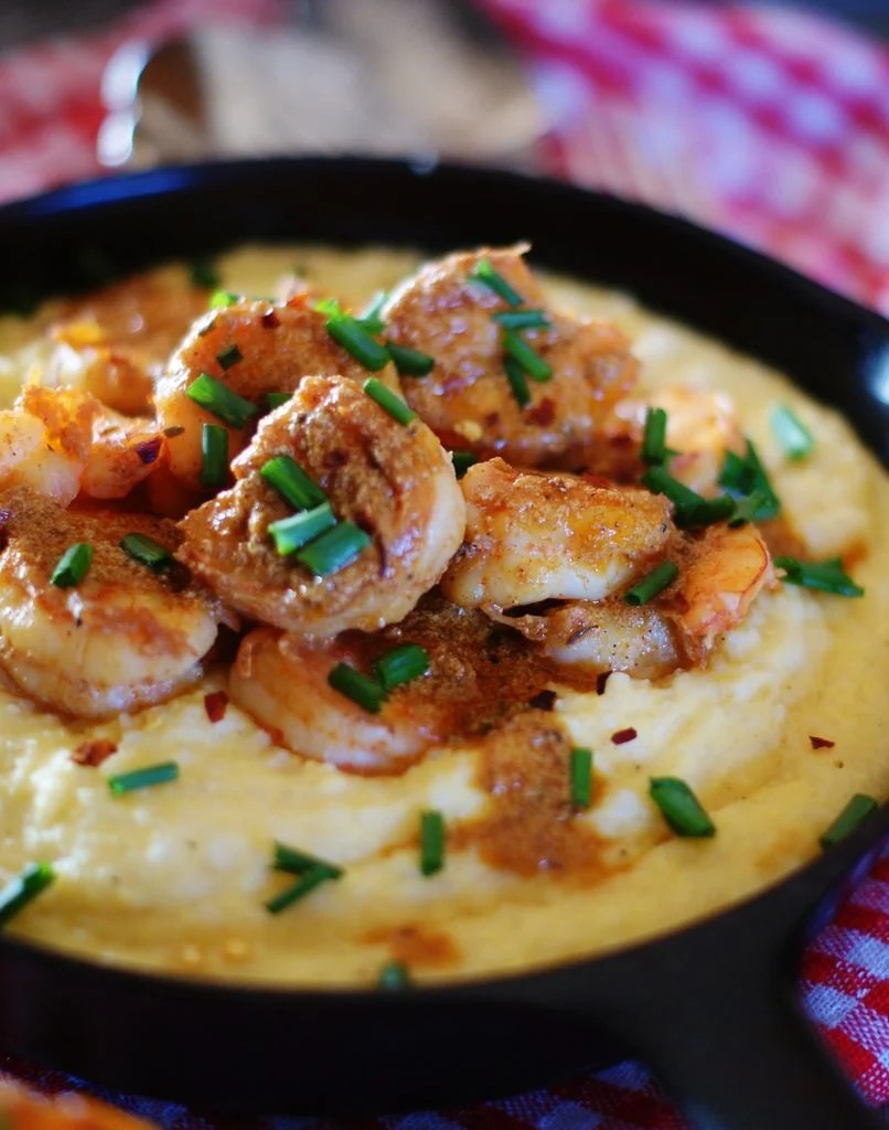 Smoked Gouda Cheese Grits & BBQ Shrimp southern discourse