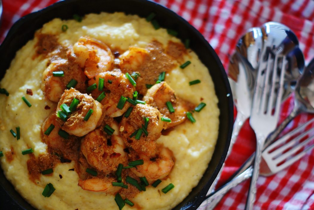 Smoked Gouda Cheese Grits & BBQ Shrimp southern discourse
