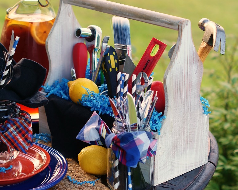 Bowtie Party & Toolbox Centerpiece A Table for Dad Southern Discourse