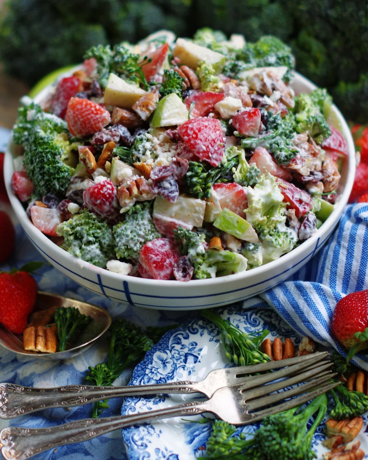 Crunchy Broccoli Salad with Strawberries Southern Discourse