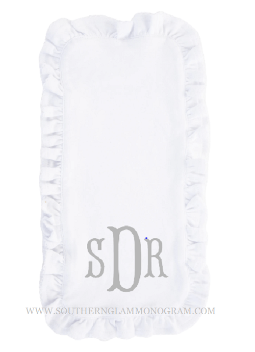 Ruffle Burp Cloth Southern Glam Monogram