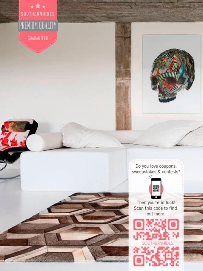 Bevel Hexagon Cowhide Rug Hex Pattern Southern Hides
