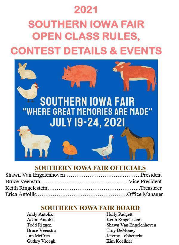 Southern Iowa Fair Mahaska County, Oskaloosa, Iowa FAIRBOOK