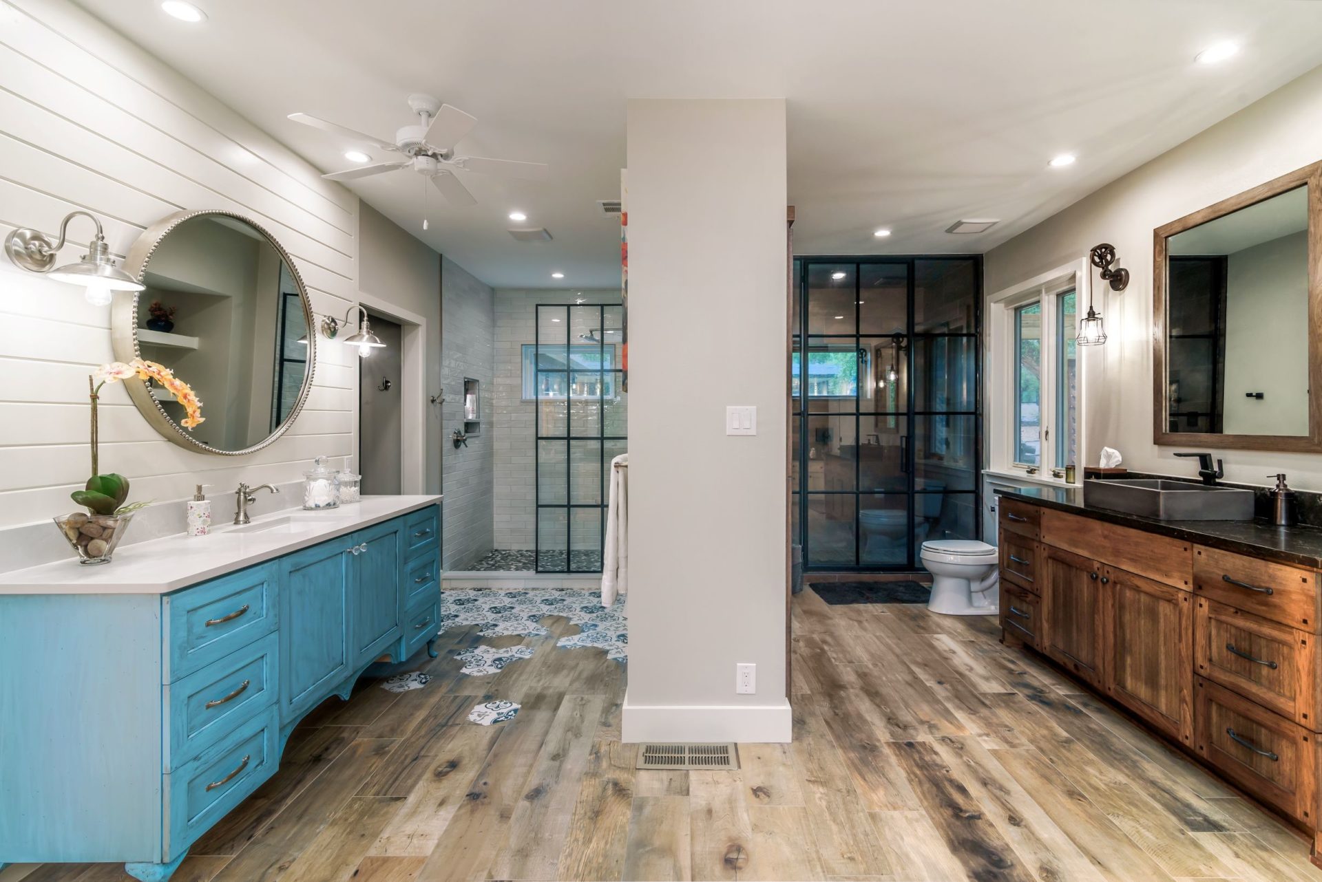 His and Her Luxury Master Bathroom Remodel Southern Materials
