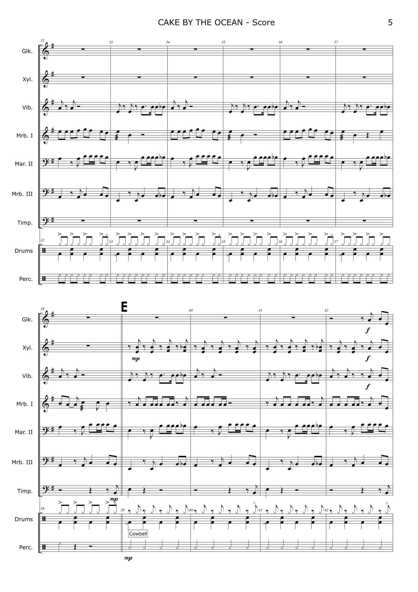 Cake by the Ocean by DNCE arr. Christoph von Bergen