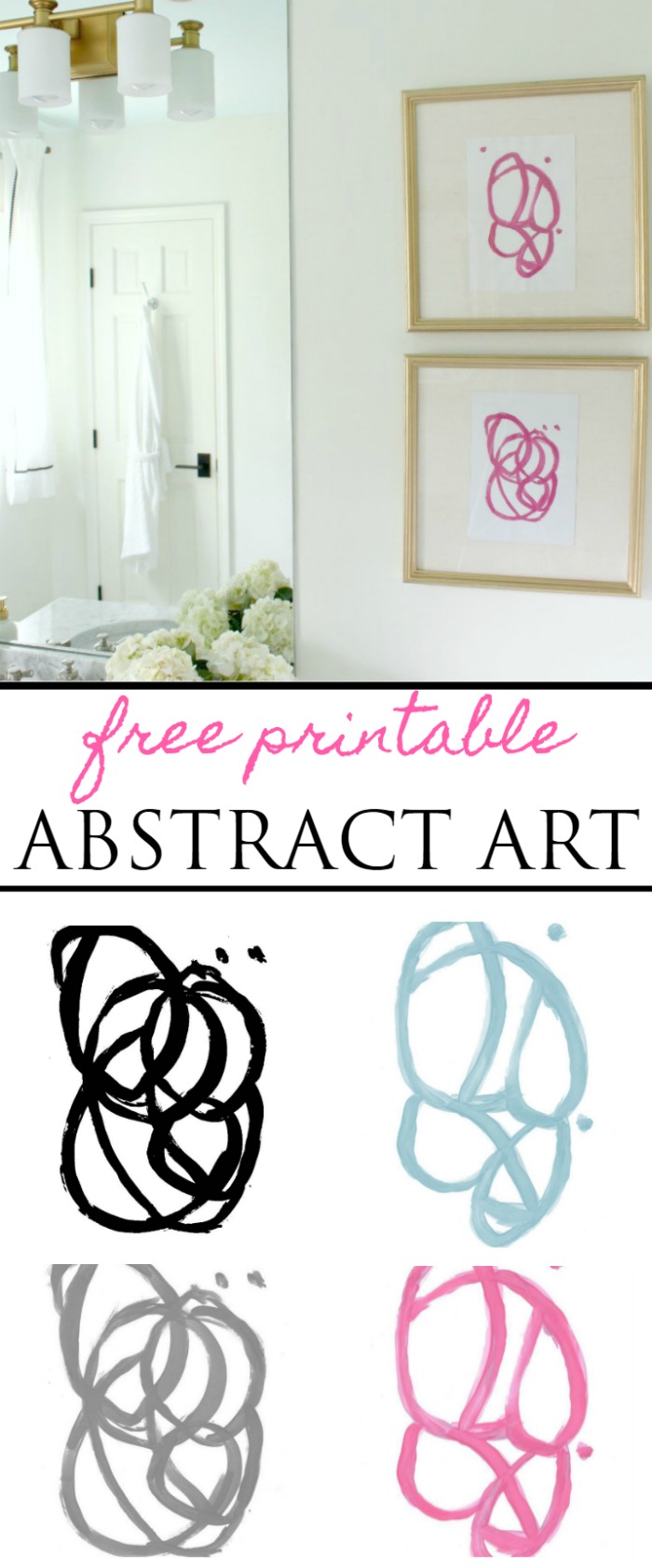 Free Printable Wall Art Abstract Art in Four Colors