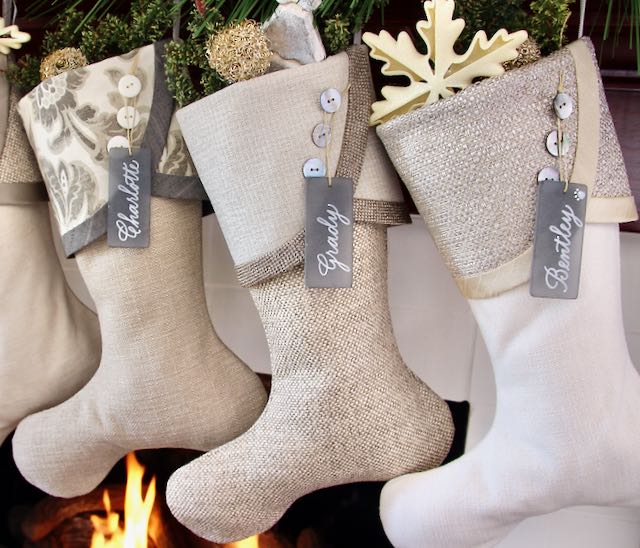 Neutral Christmas Stockings Neutral Christmas Stockings Not Your Mother's Silver and Grey