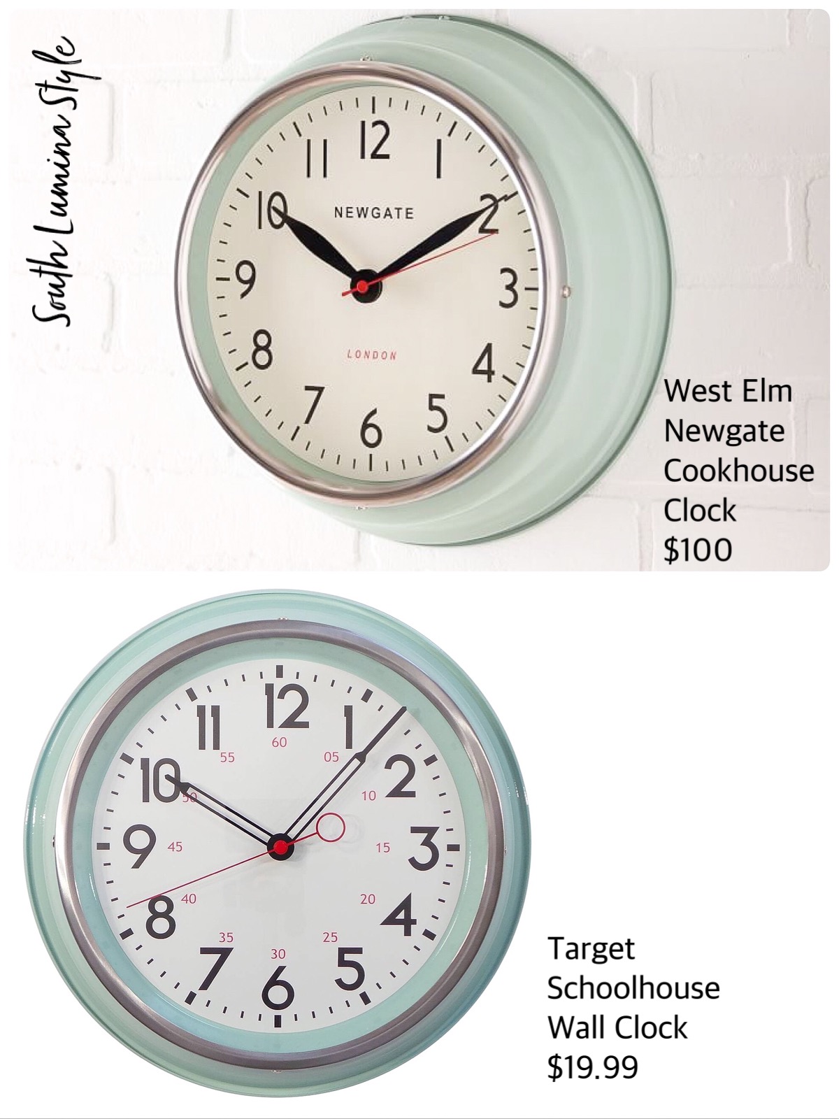 Schoolhouse Wall Clocks South Lumina Style