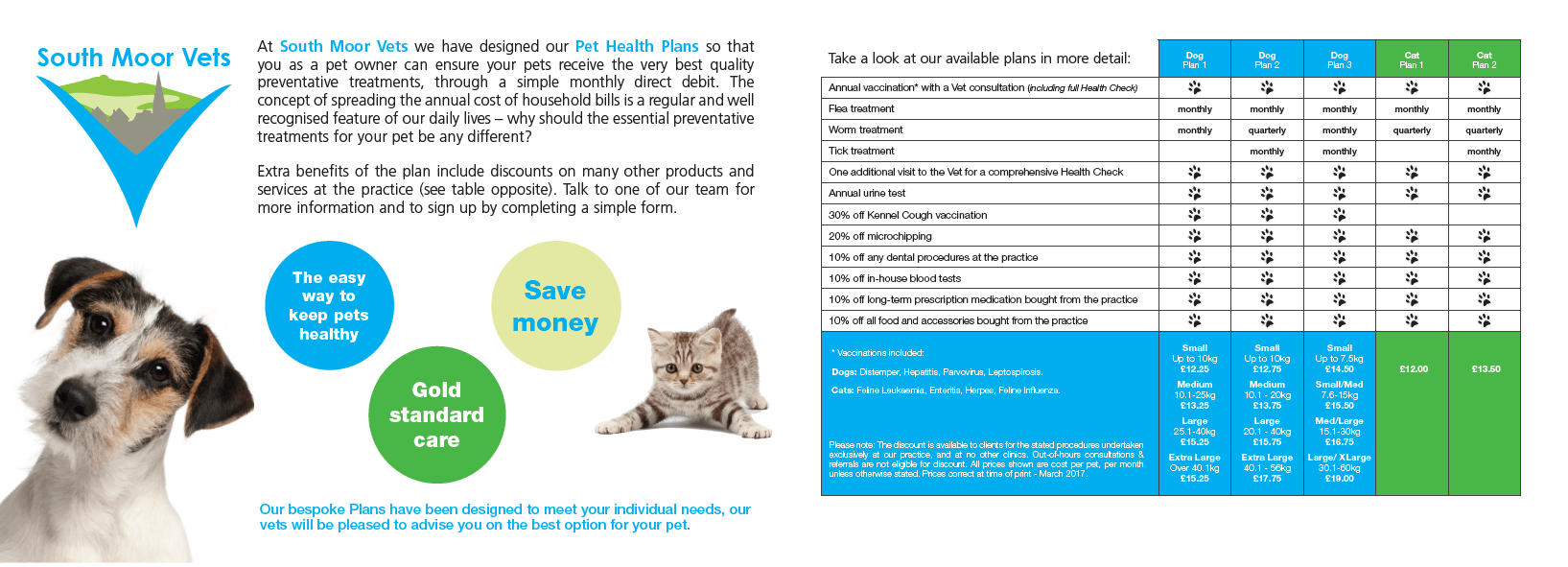 Pet health plans at South Moor Vets South Moor Vets