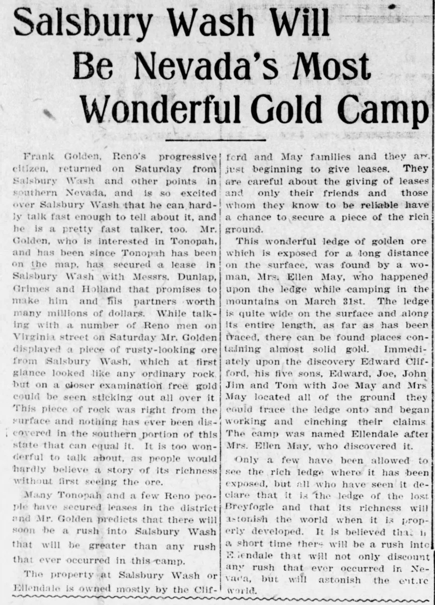 Ellendale Nevada Southwest Explorers