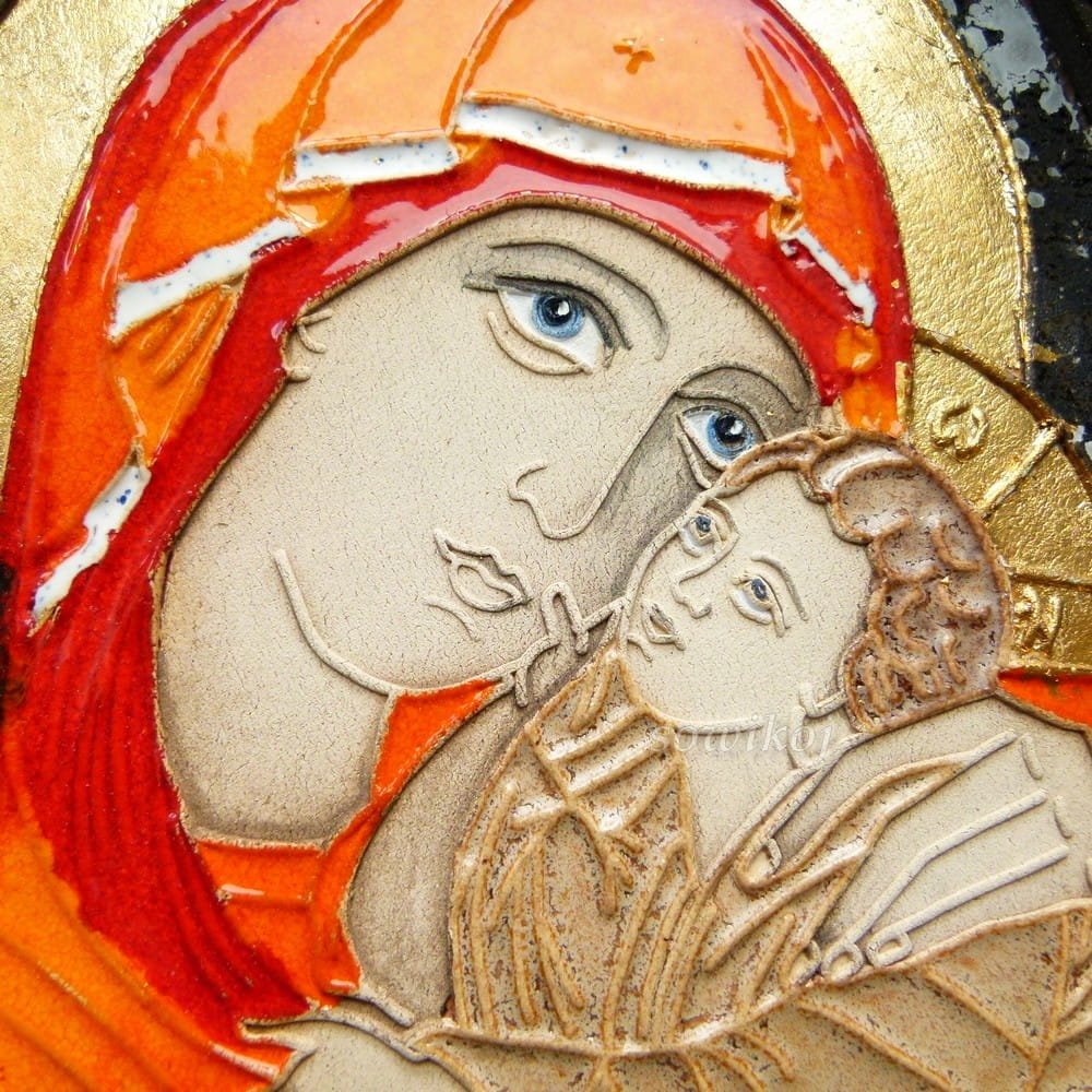 Ikona Ceramiczna Kapliczka Matka Boska Eleusa Sowikoj Autorska Bizuteria I Rekodzielo