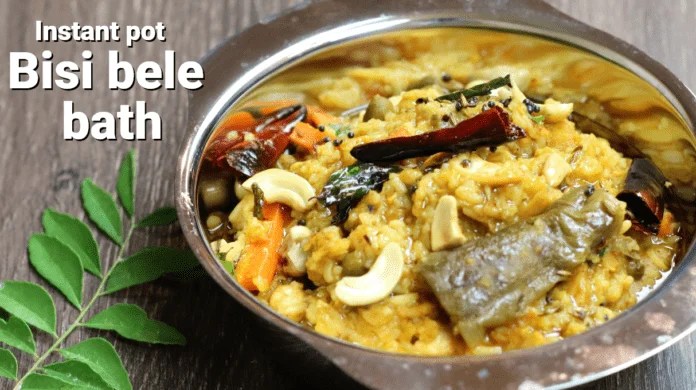 INSTANT POT Bisibelebath Hot Lentil Rice bisibelabath recipe Bisi