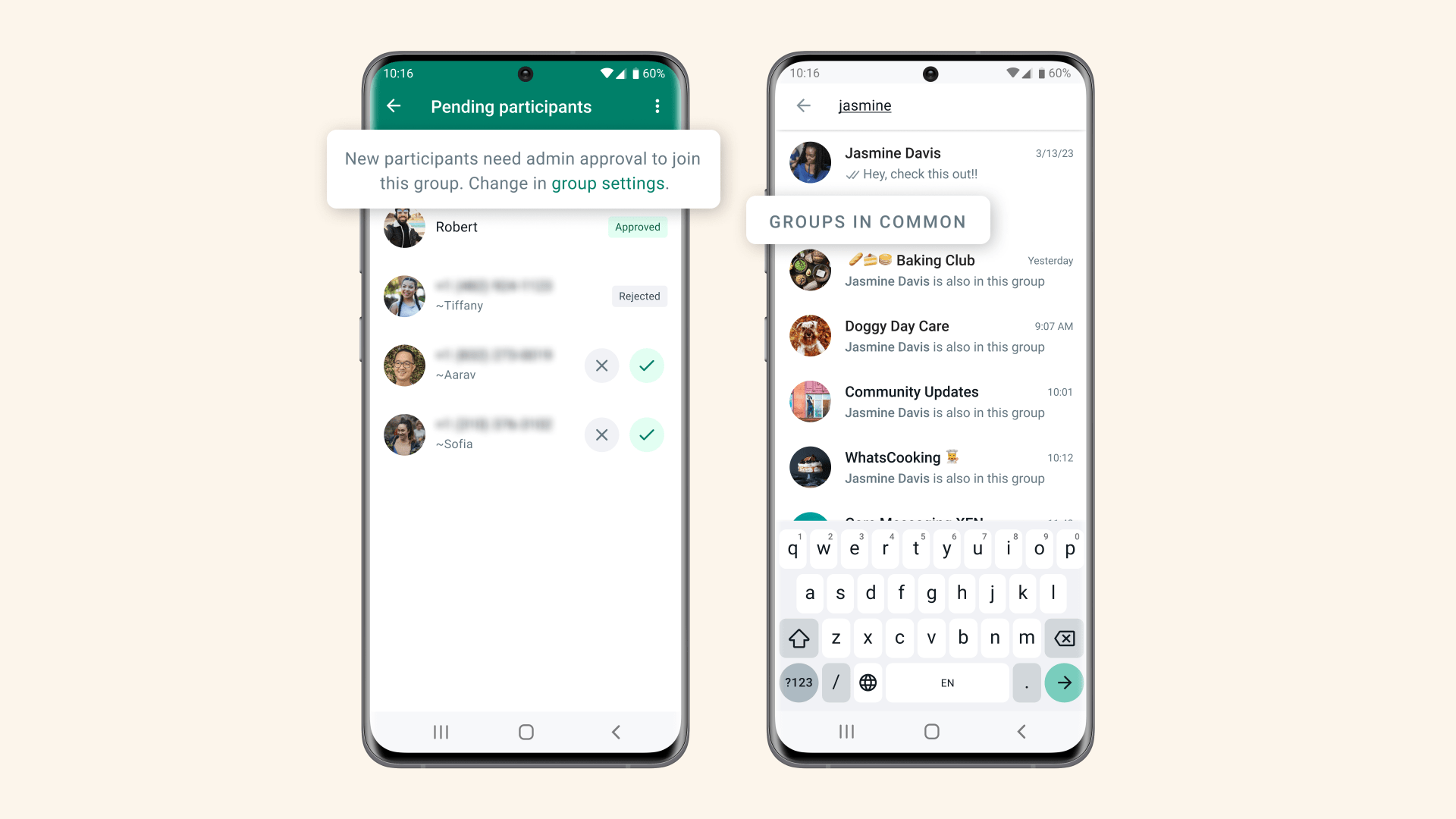 WhatsApp group admins can now approve or deny people from entering a