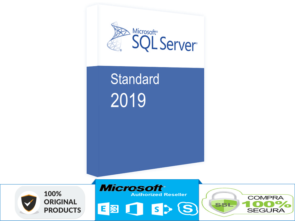 SQL Server 2019 Standard 64 Bits 8 cores & CALs ilimitadas