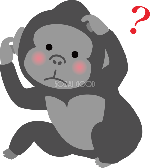 面白いゴリラ漫画のイラスト のイラスト素材・ベクタ - . Image 58513868. ゴリラ 考える 動物イラスト | 素材Good