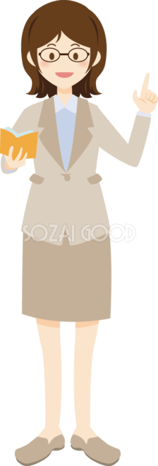 女教師｜作品詳細｜Illustdays シンプルイラストポートフォリオ 女教師 講師（先生） 人イラスト | 素材Good