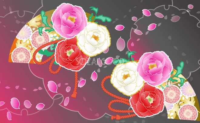 和風◇幻想壁紙|龍や夜桜､紅葉､四季の幻想的な和風壁紙満載! 黒背景にバラのかっこいい和風柄 無料背景イラスト | 素材Good