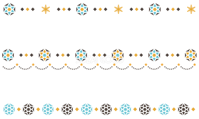 カラフルな小花のライン・線イラスト | イラスト無料・かわいいテンプレート 冬のライン無料イラスト37216 | 素材Good