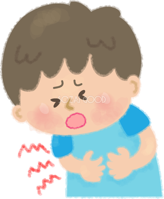 腹痛の男性のフリーイラスト素材 - 無料のイラスト素材 タダ絵 かわいい腹痛・食中毒の男の子の無料イラスト／医療／健康46188 | 素材Good