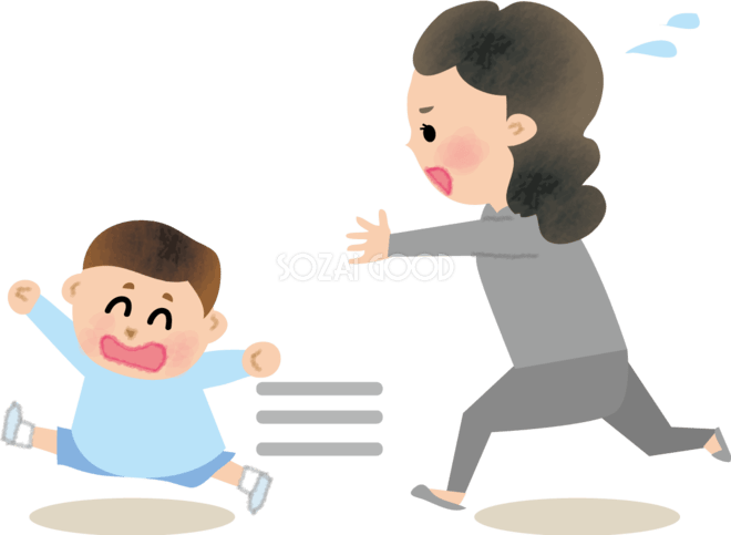 走り回る子供たちイラスト／無料イラストなら「イラストAc」 保育園で走り回る子供を追いかけるお母さんの無料イラスト71195 | 素材Good