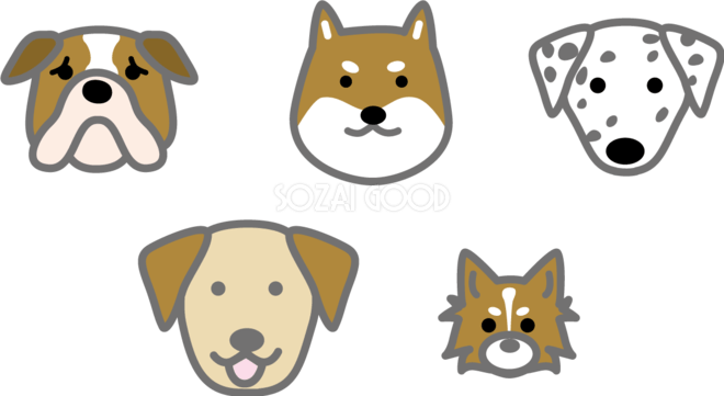 フリーイラスト] 8種類の秋田犬と柴犬のセットでアハ体験 - Gahag | 著作権フリー写真・イラスト素材集 犬の犬種セット かわいい無料イラスト81771 | 素材Good