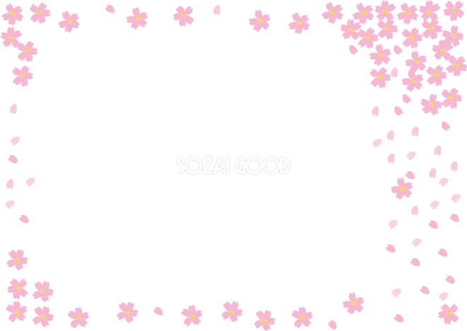 クラシックでエレガントなゴールドフレーム04 / 【透過Png/ベクター】 | 無料イラスト素材｜素材ラボ 可愛い桜の小さい花びら枠イラスト透過(背景なし)無料フレーム83133 | 素材Good