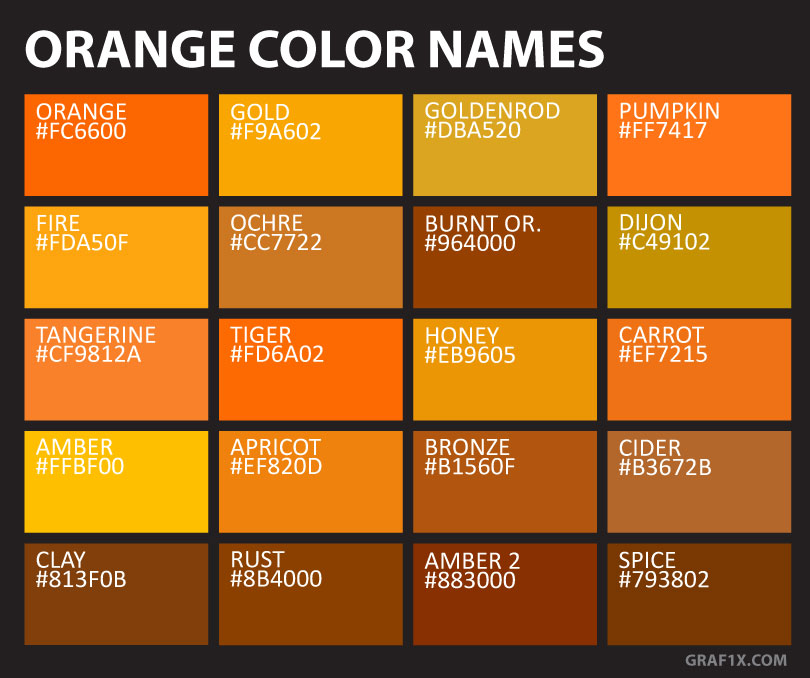 Top 22 Orange Hex Codes, Optimistic and Awesome LouiseM
