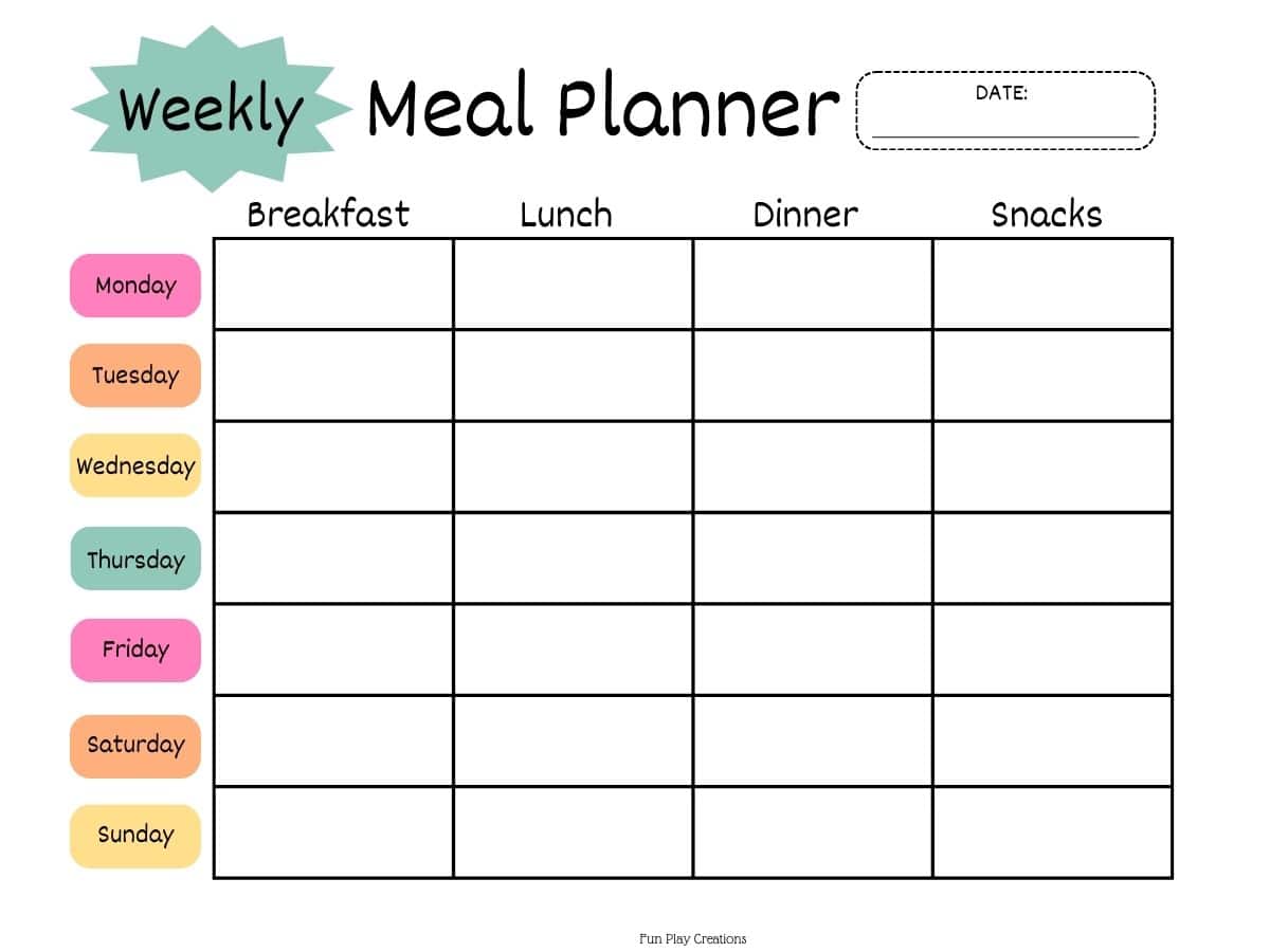 Printable Meal Planner Templates (Free PDF)