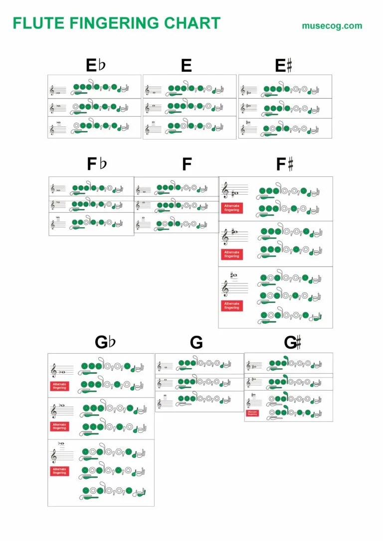 How To Play E Natural On The Flute Finger Placement And Trill Chart
