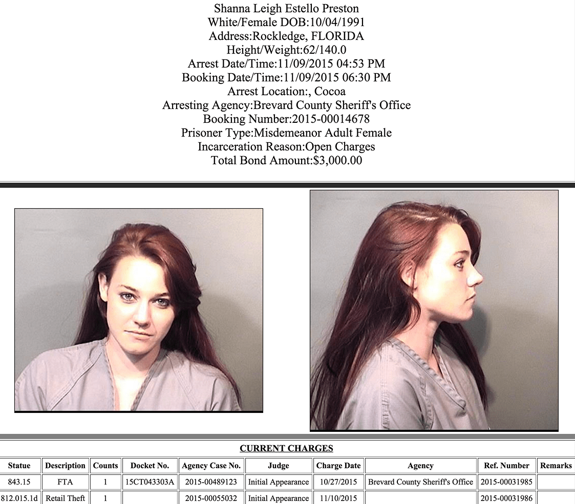 Arrests In Brevard County November 10, 2015