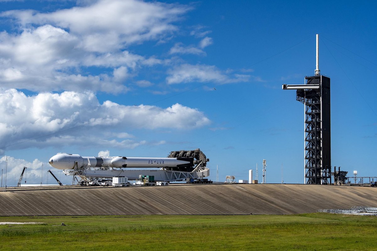 Falcon Heavy rocket on the launch pad for one of SpaceX’s most complex