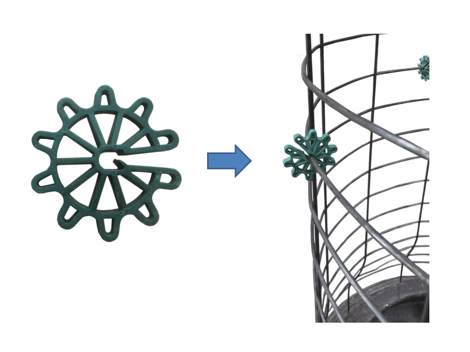 Plastic wheel rebar chair for precast concrete pipe