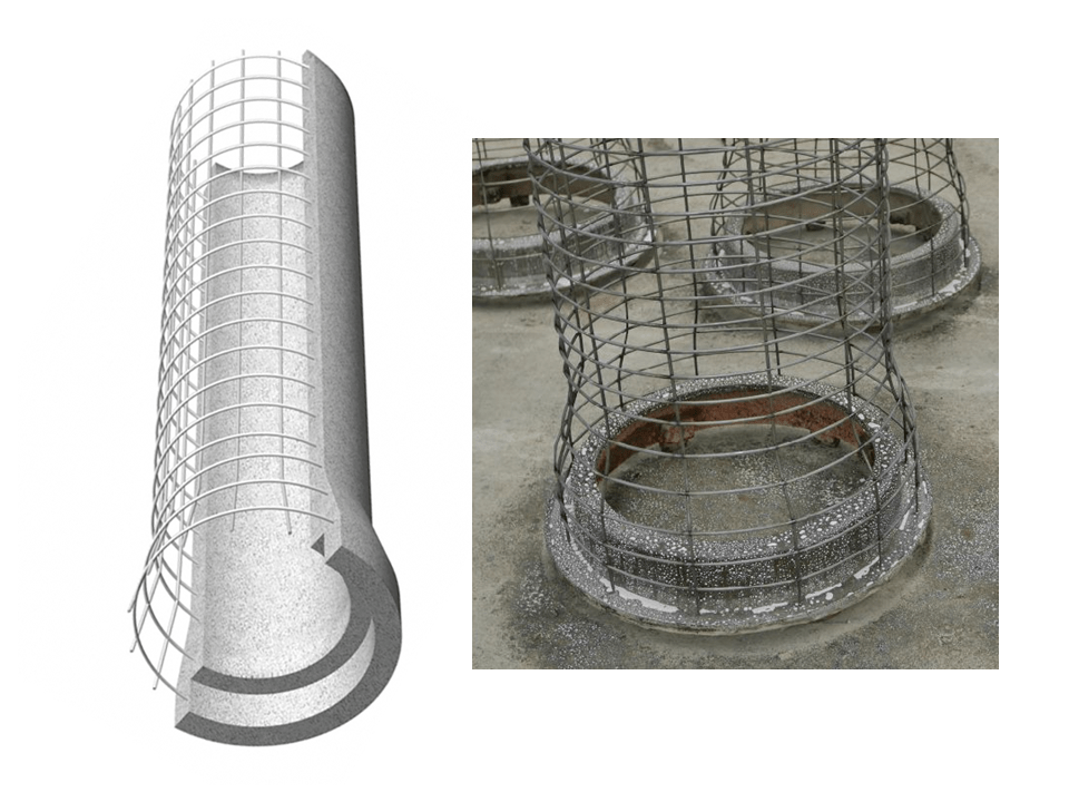 Plastic wheel rebar chair for precast concrete pipe
