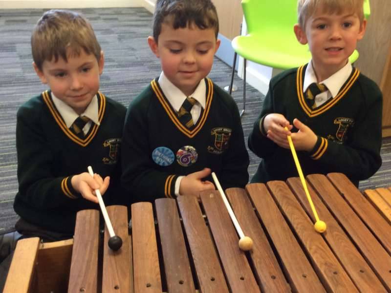 Lacey Green Primary Academy Playing the glockenspiel