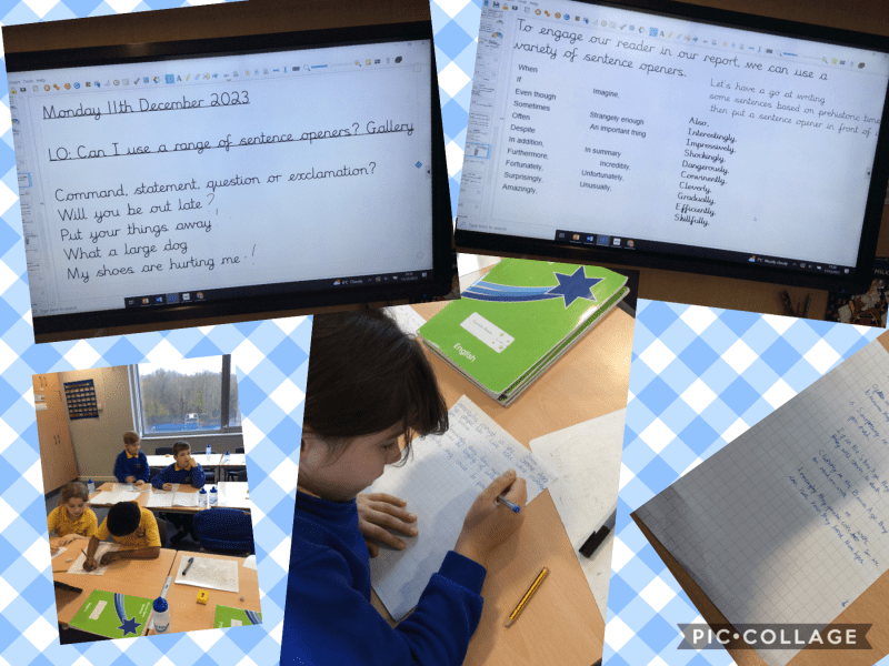 Pike Fold Primary School English Sentence Openers