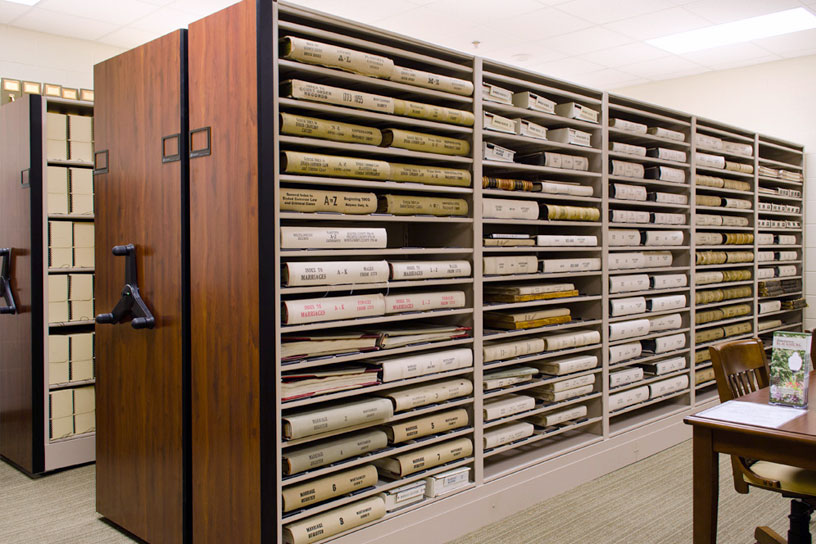 County records storage on mechanical assist storage system Spacesaver