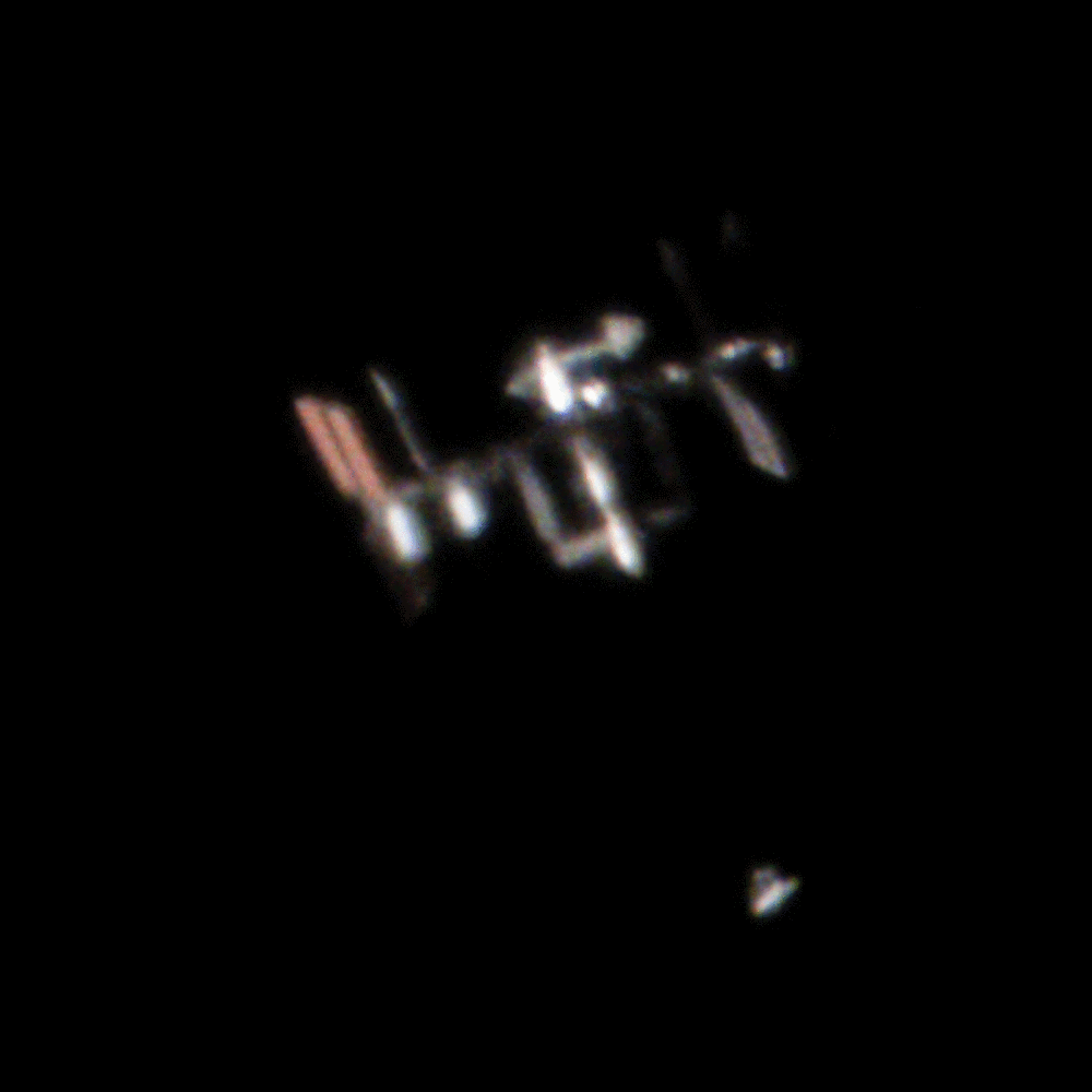 Iss Space Station Seen Through Telescope