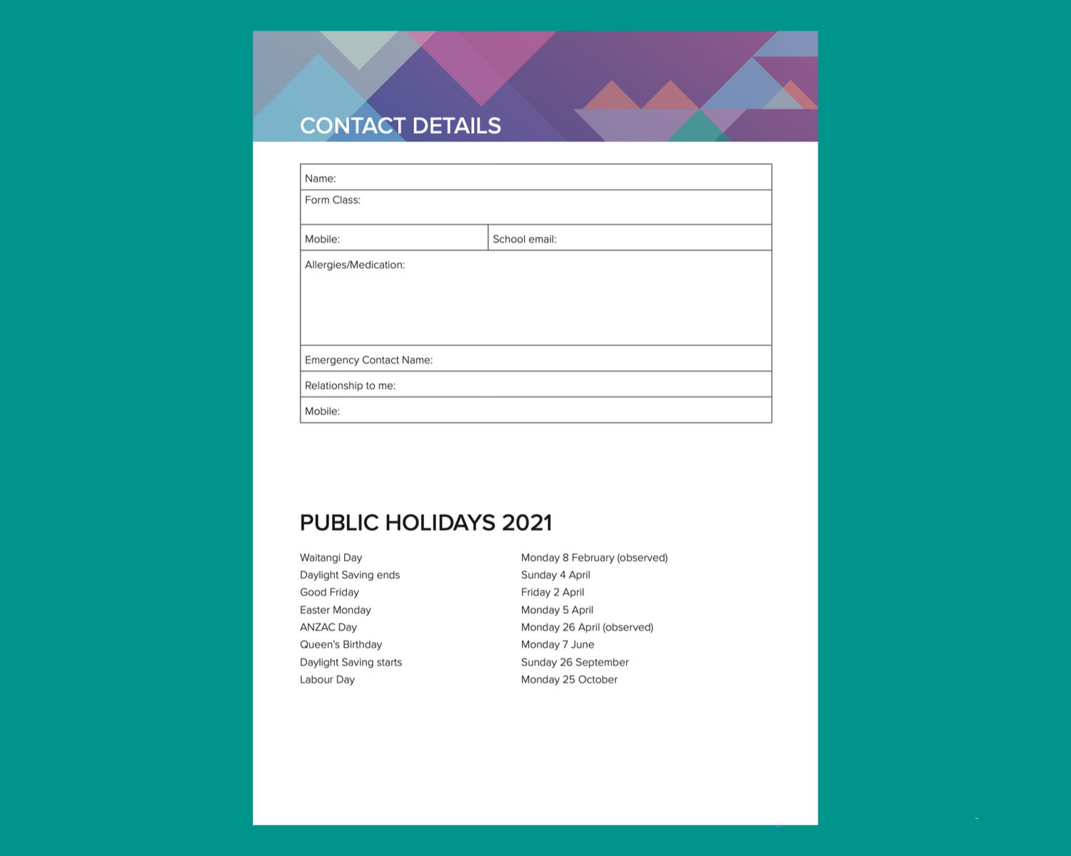 13 Great Features for Your School Student Diary! Spacific Creative